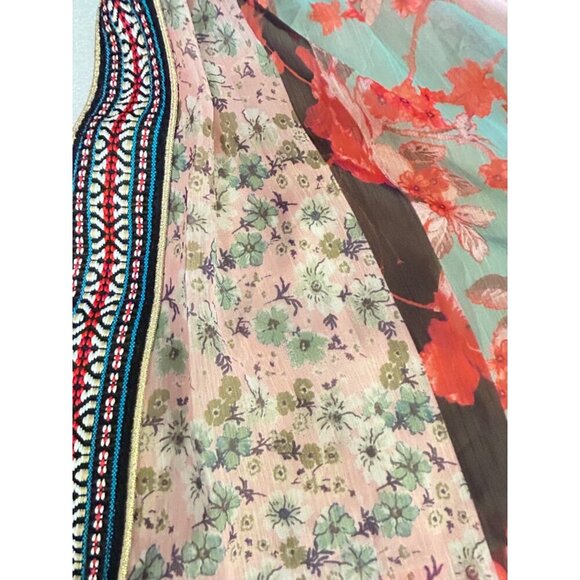 JW Style Floral Mixed Print Sleeveless Empire Waist Boho Top XS - Picture 6 of 6